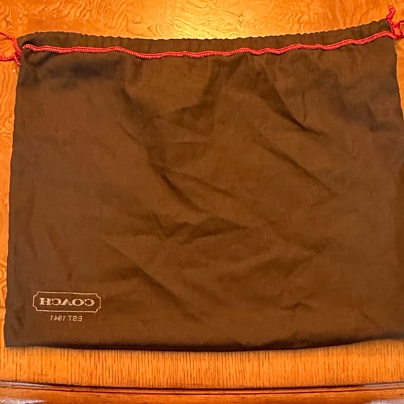 Coach Black Drawstring Dust Bag with Red Trim - Picture 5 of 6